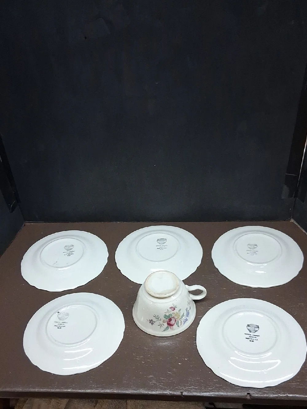 6 Pc EDWIN KNOWLES-4 Saucers, 1 Cup, 1‎ Dessert Plate-Replacement Pieces Winslow